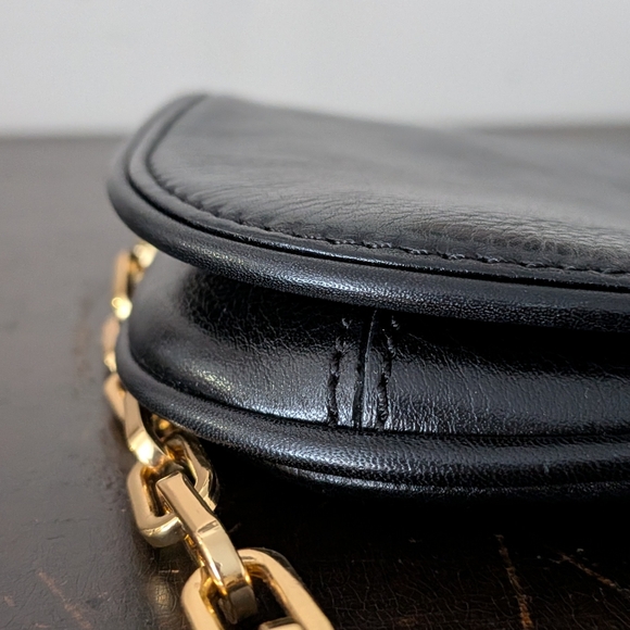 Tory Burch Reva Foldover Crossbody - Black/Gold - Picture 9 of 14